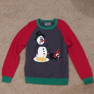 Ugly Christmas Sweater Red and Gray Crewneck